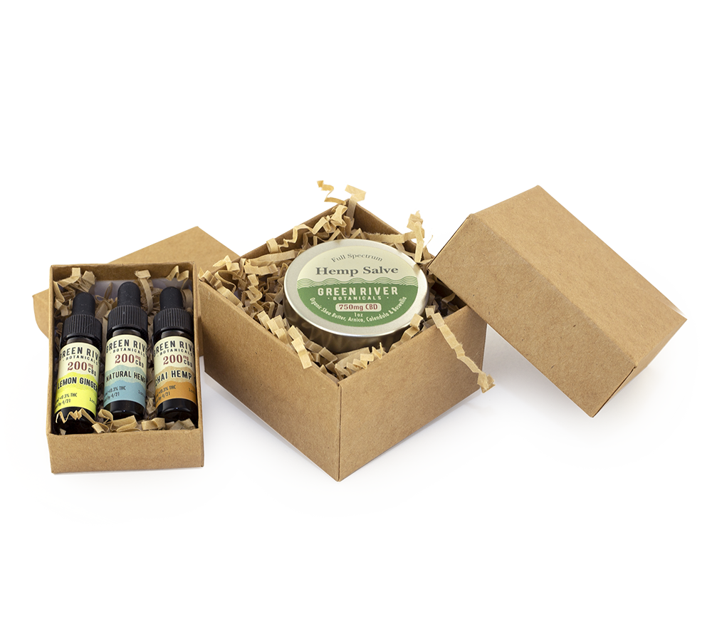 Green River Botanicals Hemp Oil and CBD Salve Gift Box